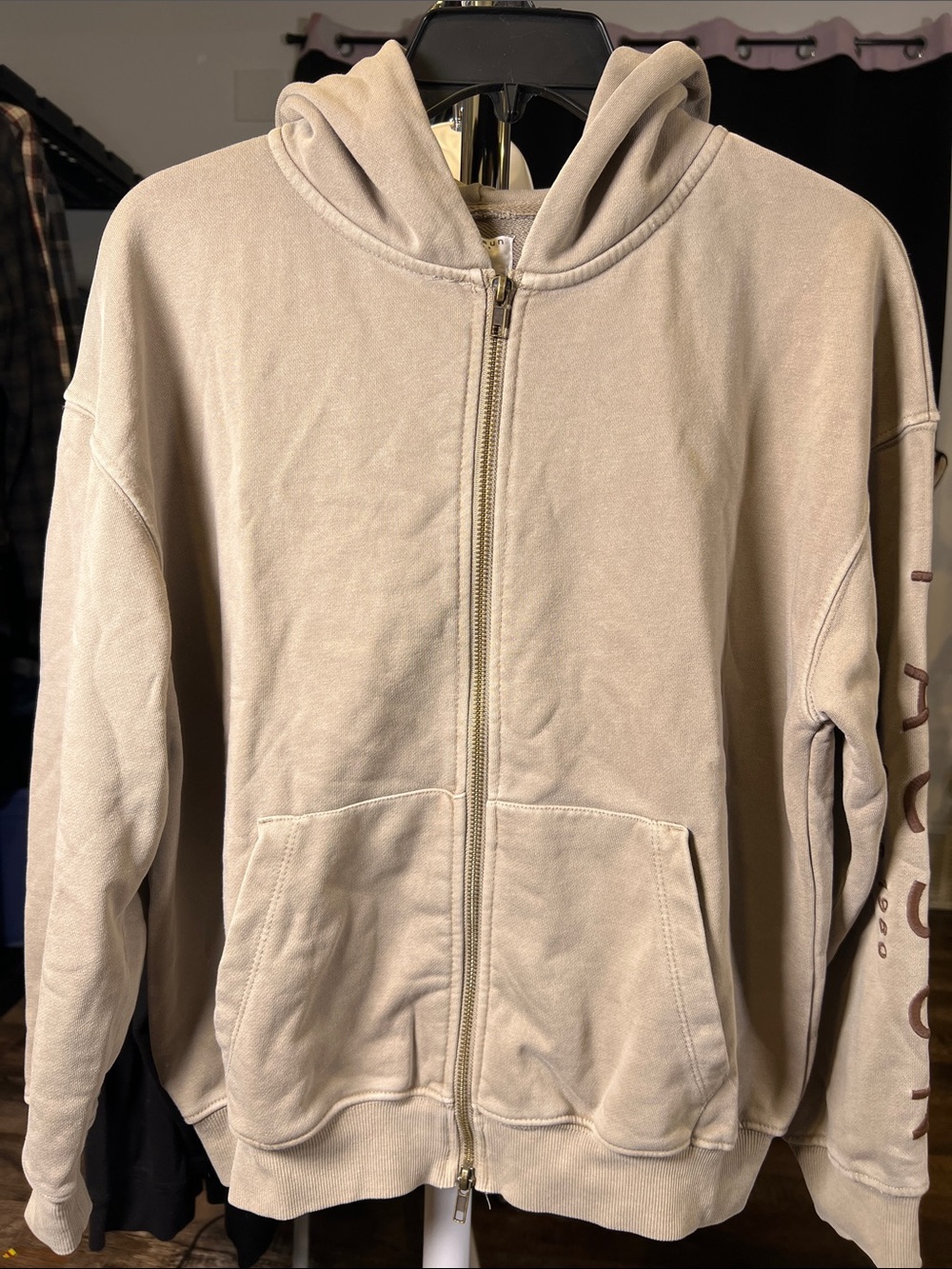 PacSun Beige Full-Zip Hoodie Jacket